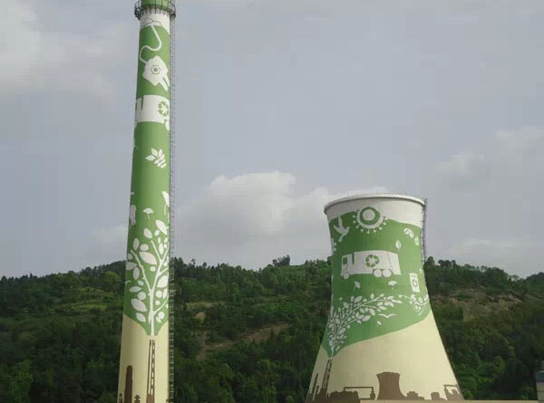 煙囪刷航標(biāo)，多種創(chuàng)意色環(huán)方案，專業(yè)煙囪美化公司