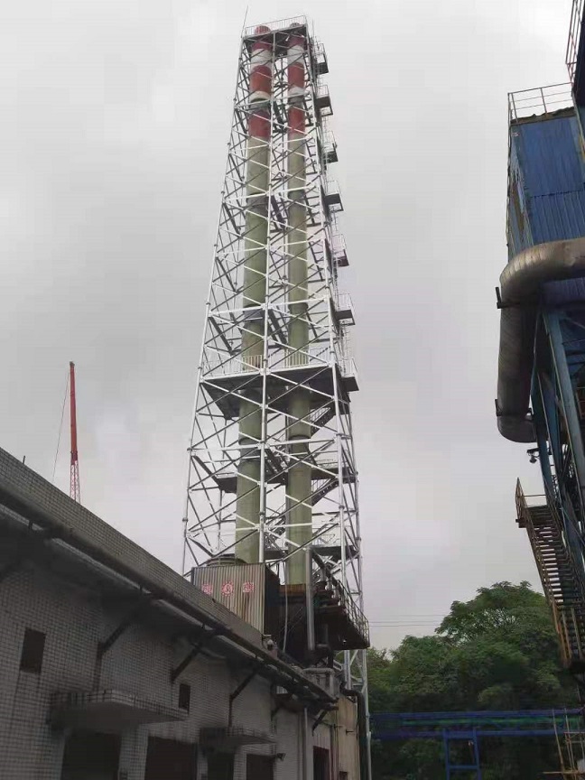熱烈祝賀昊天重慶項目部大型集束式塔架玻璃鋼工程順利封頂